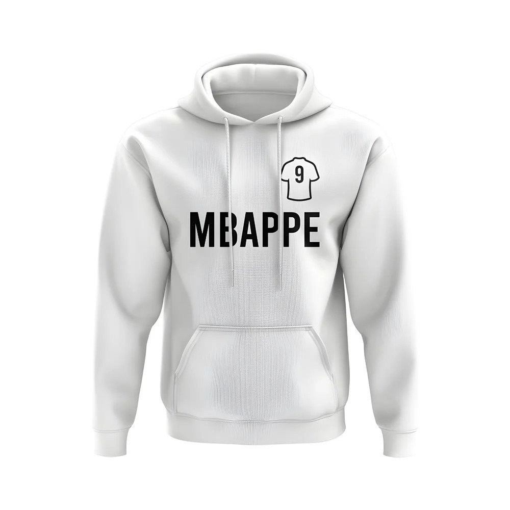 Kylian Mbappe Real Madrid Number Hoody (White)