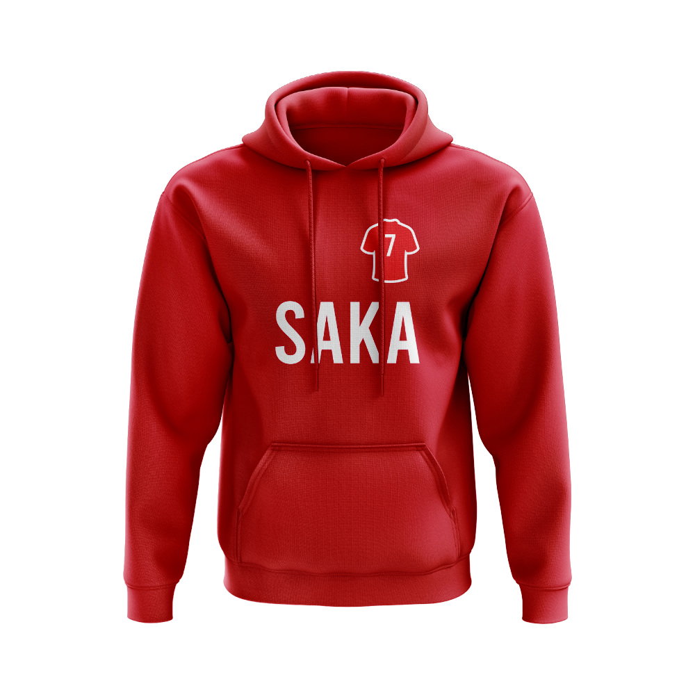 Bukayo Saka Arsenal Number Hoody (Red)