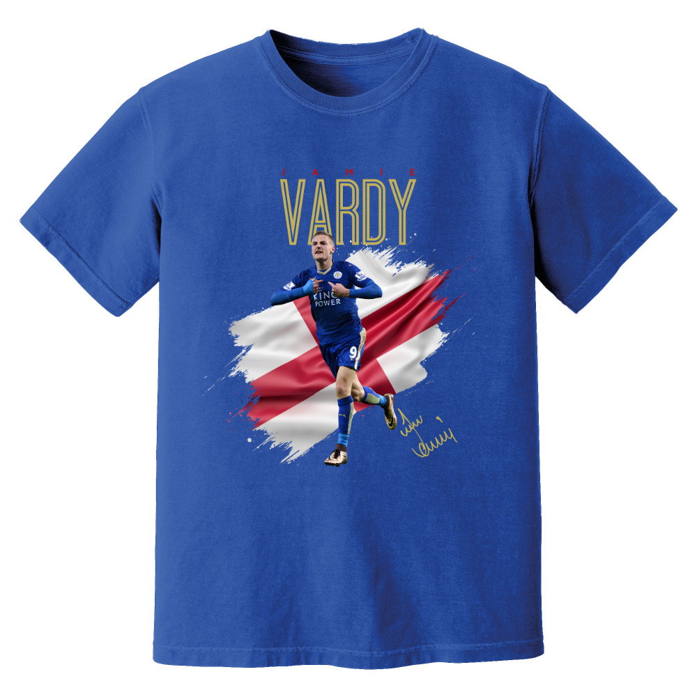 Jamie Vardy Leicester Celebration T-Shirt (Blue)