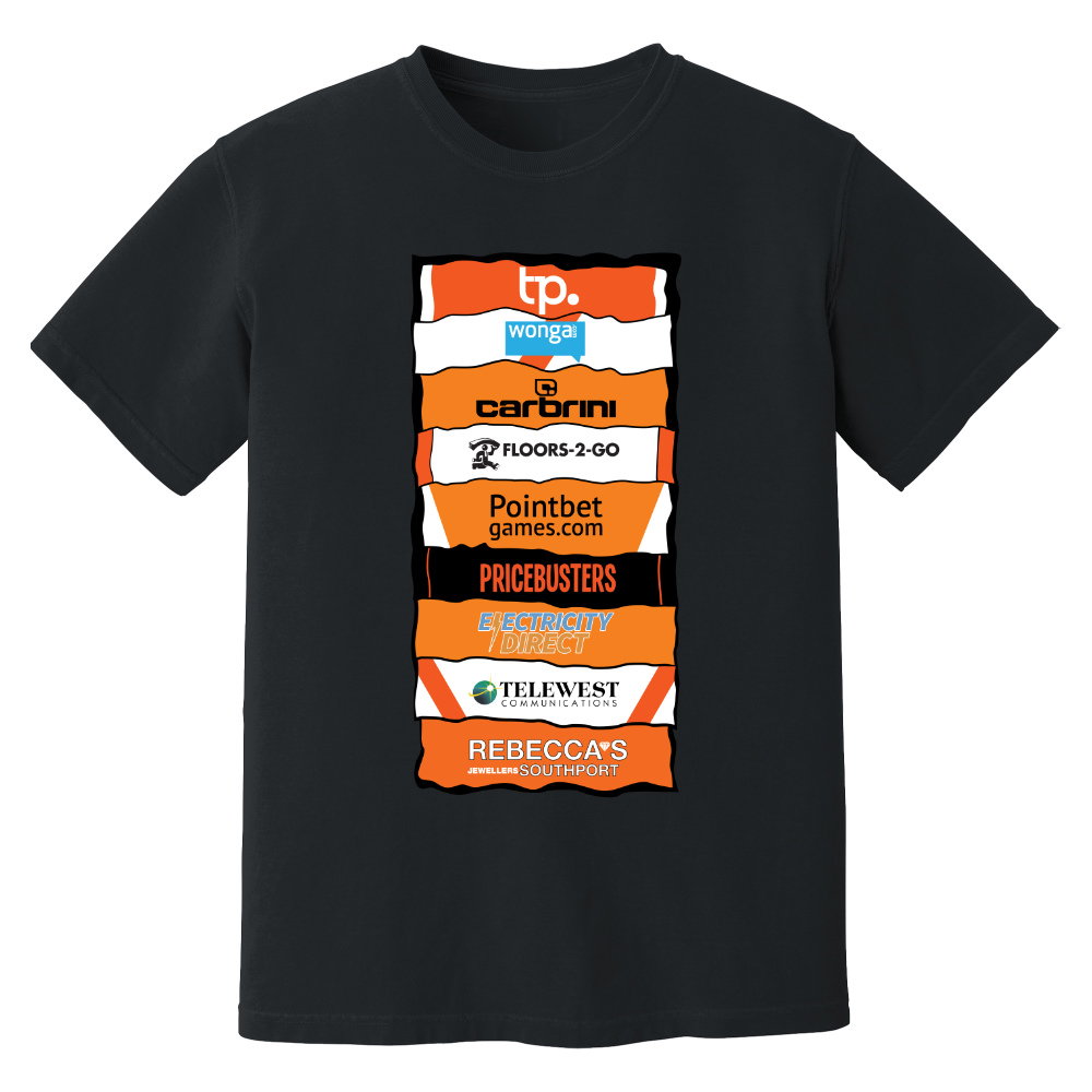 Blackpool Sponsor History T-Shirt (Black)