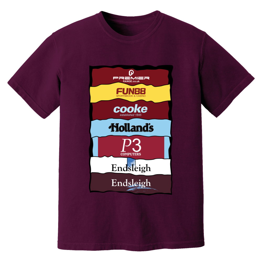 Burnley Sponsor History T-Shirt (Purple)