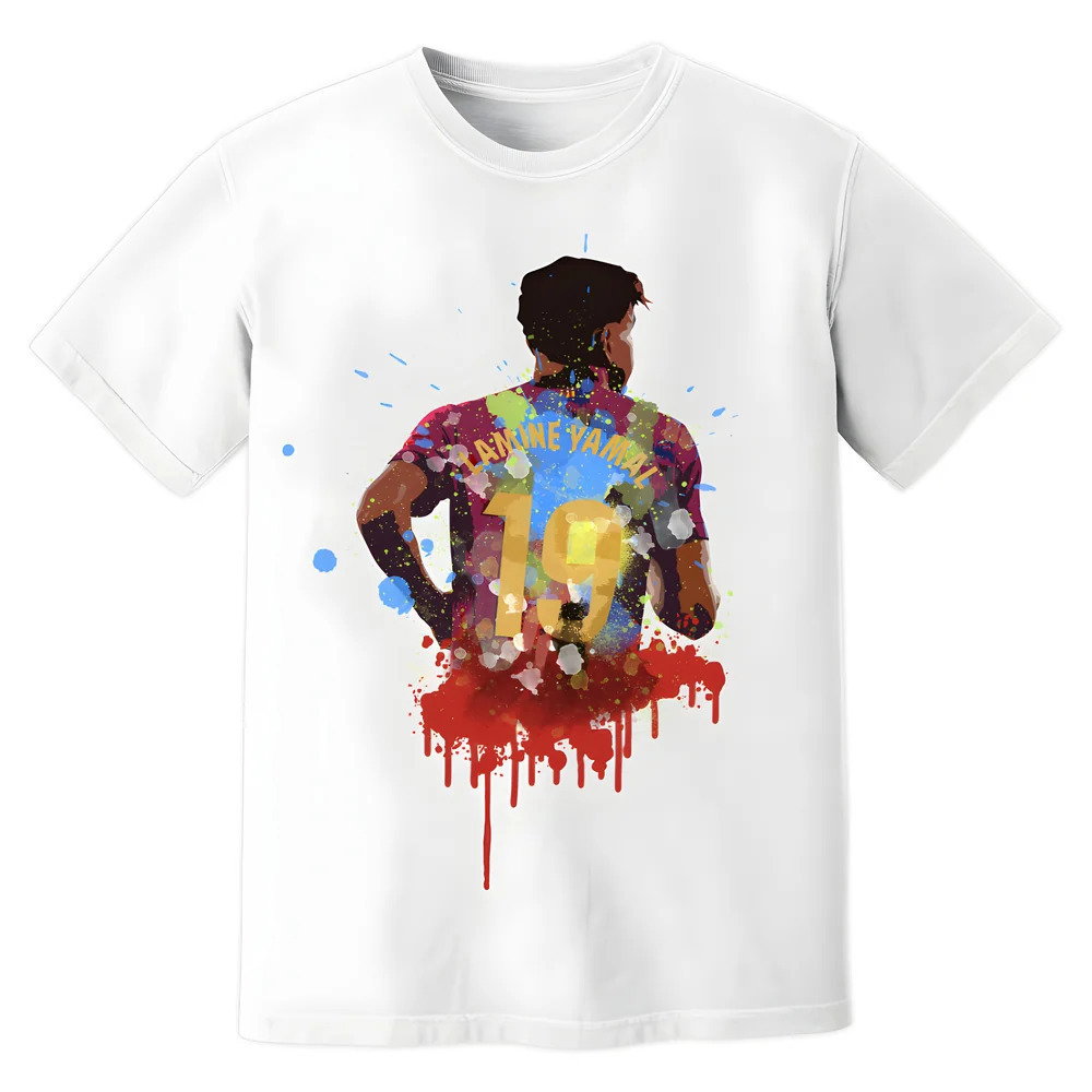 Lamine Yamal Barcelona Art T-Shirt (White)