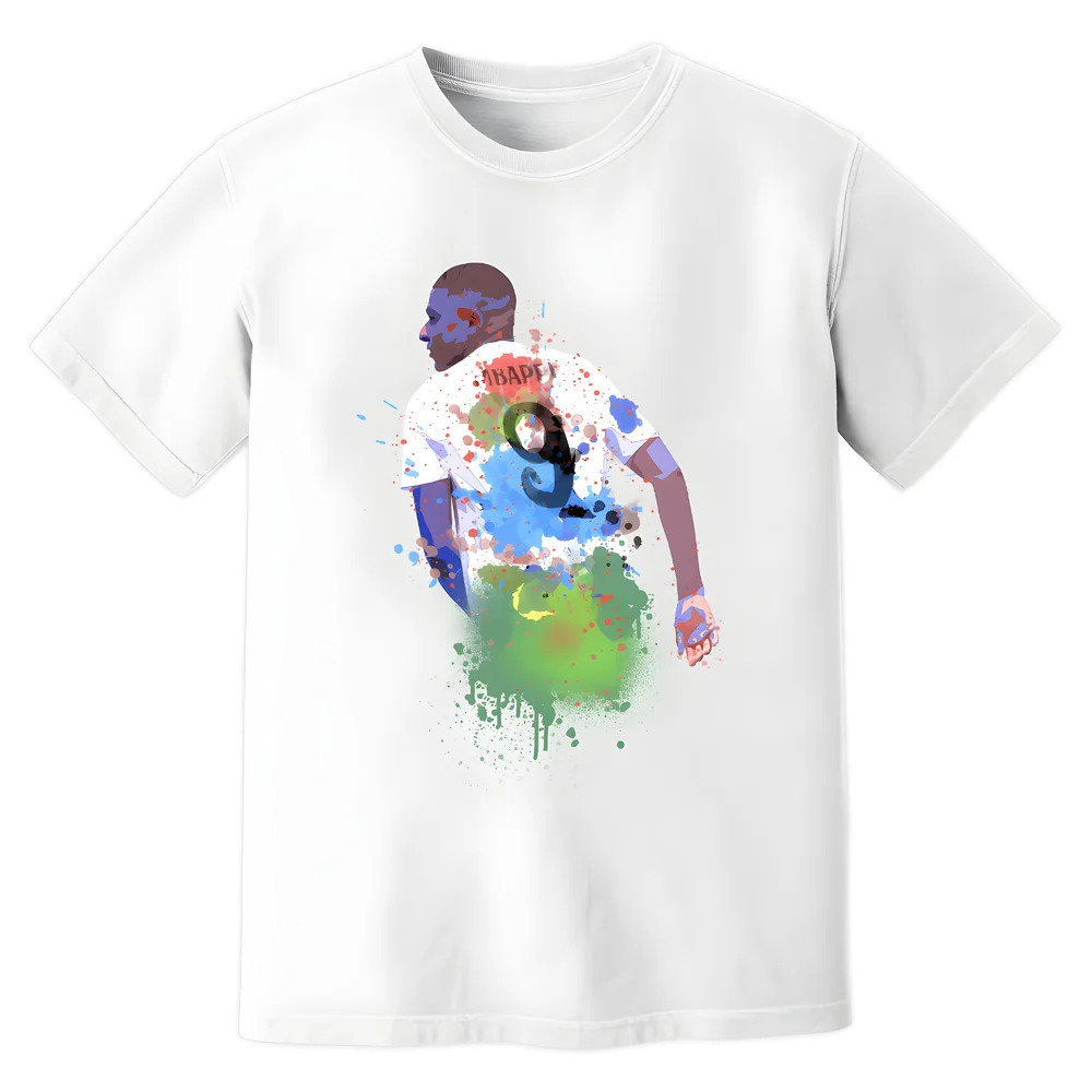 Kylian Mbappe Real Madrid Art T-Shirt (White)
