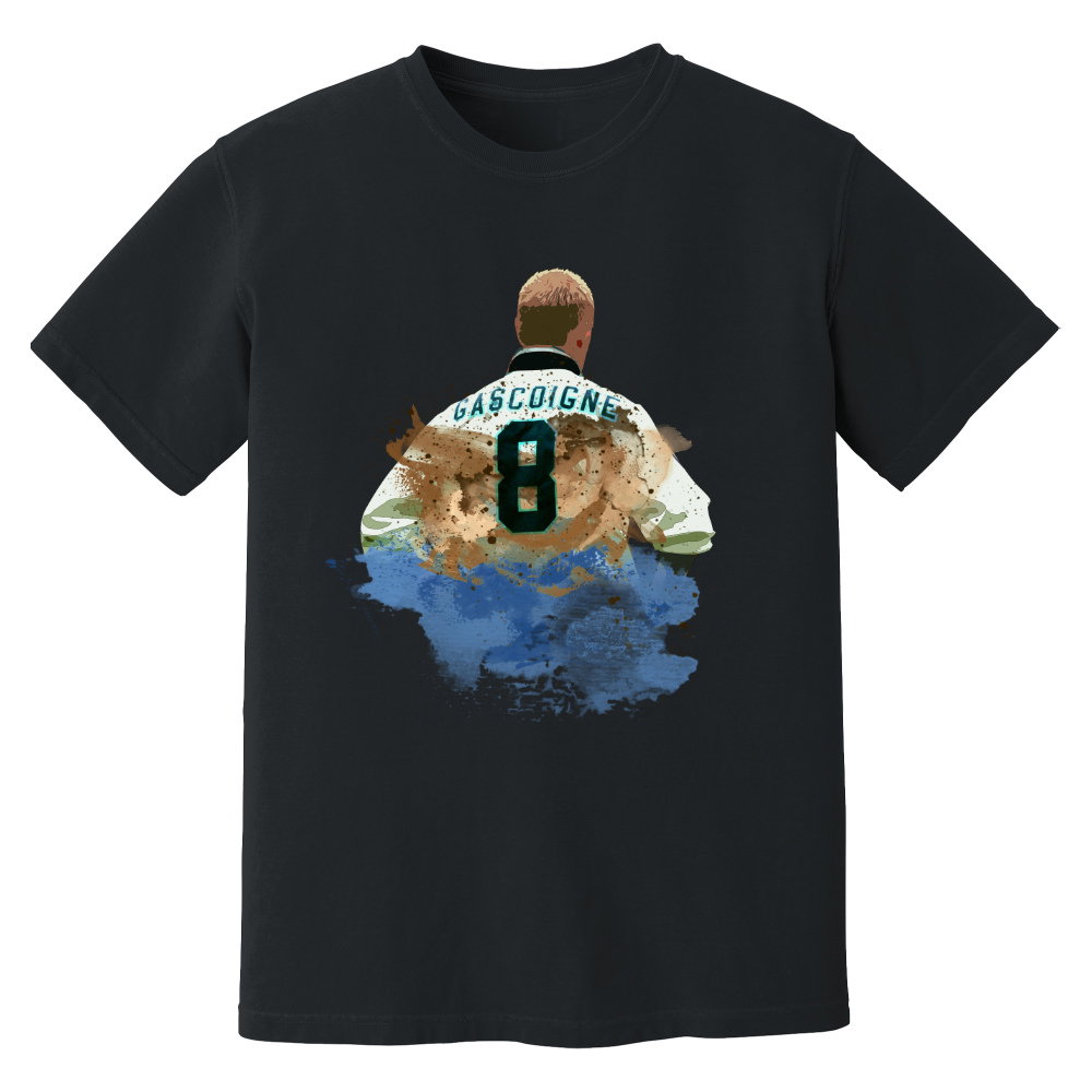Paul Gascoigne England Art T-Shirt (Black)