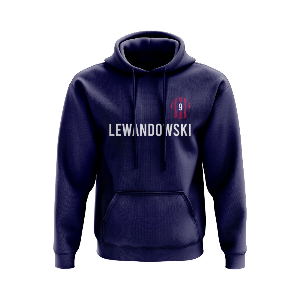 Robert Lewandowski Barcelona Number Hoody (Navy)
