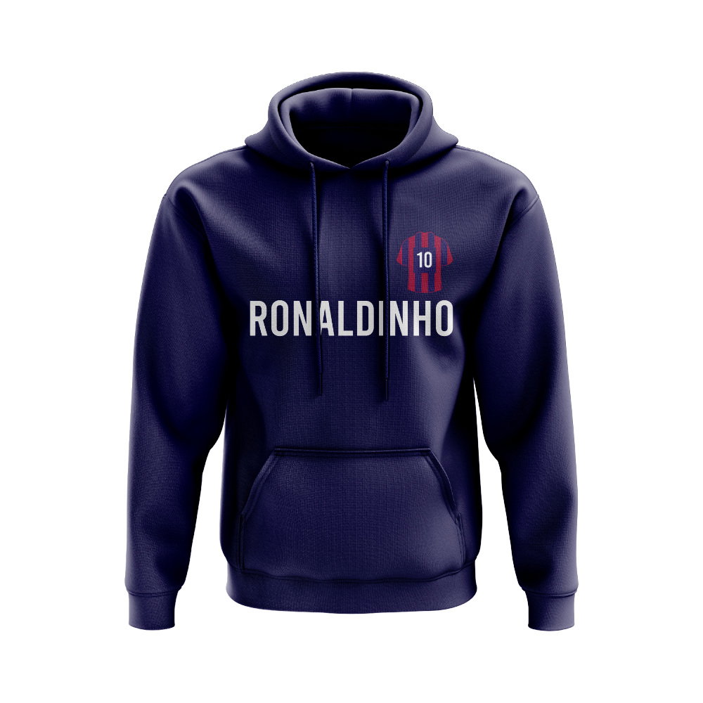 Ronaldinho Barcelona Number Hoody (Navy)