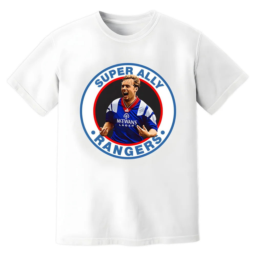 Ally McCoist Super Ally Rangers Retro T-Shirt (White)