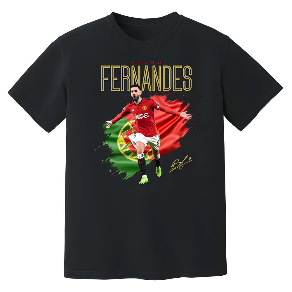 Bruno Fernandes Man United Celebration T-Shirt (Black)