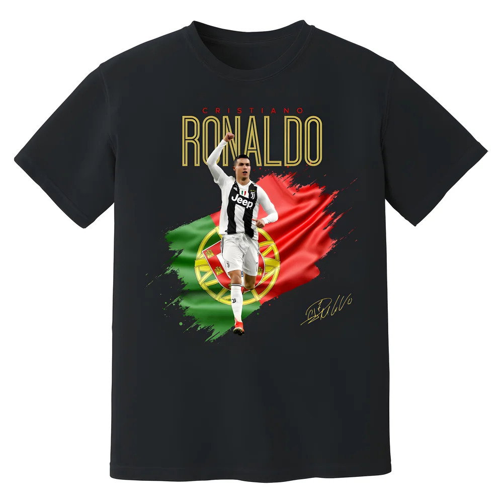 Cristiano Ronaldo Juventus Celebration T-Shirt (Black)