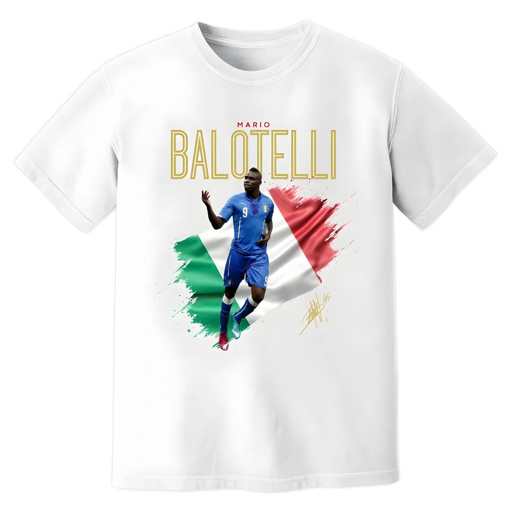 Mario Balotelli Italy Celebration T-Shirt (White)
