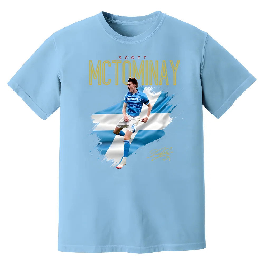 Scott McTominay Napoli Celebration Sky Blue T-Shirt