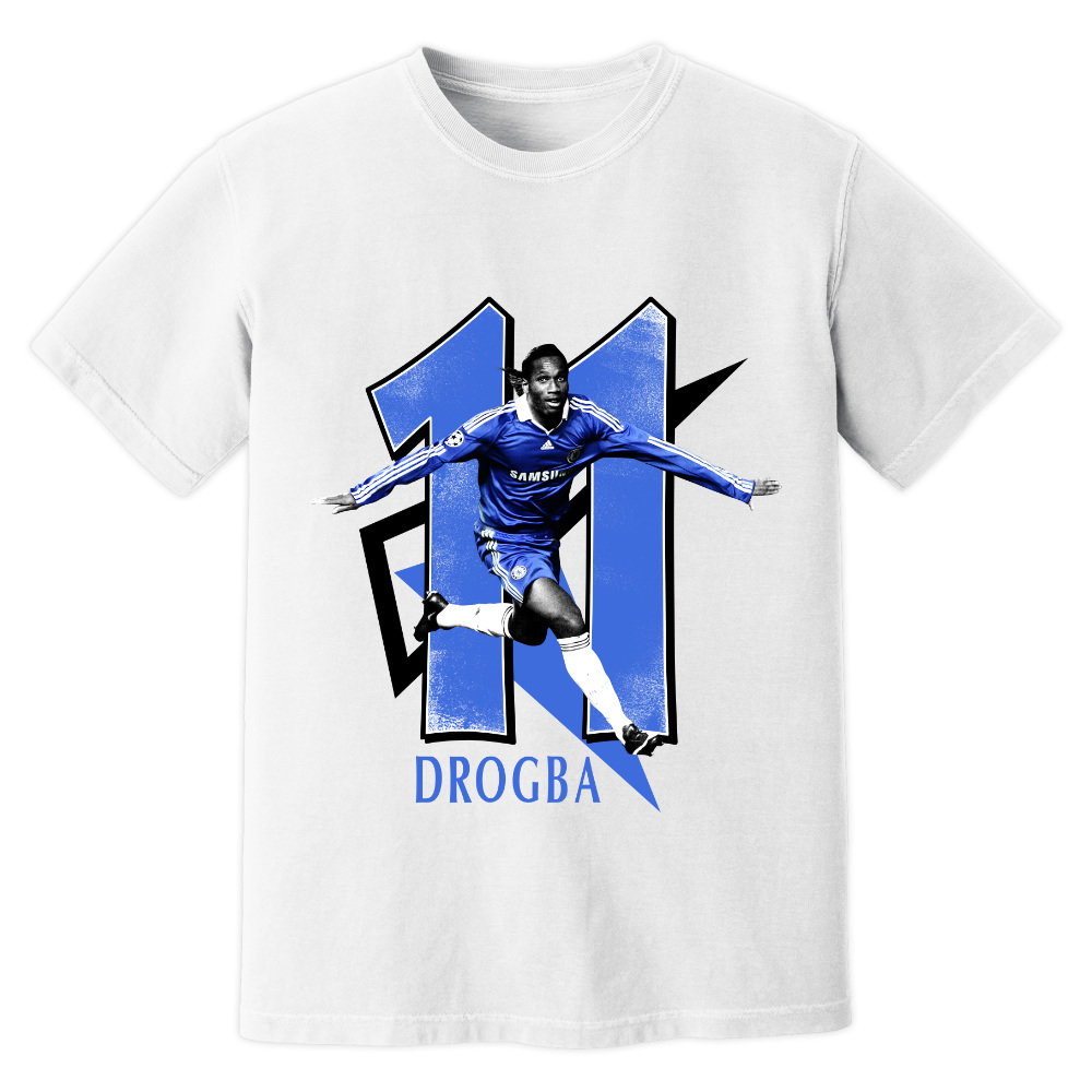 Didier Drogba Chelsea Premier League Legend T-Shirt (White)