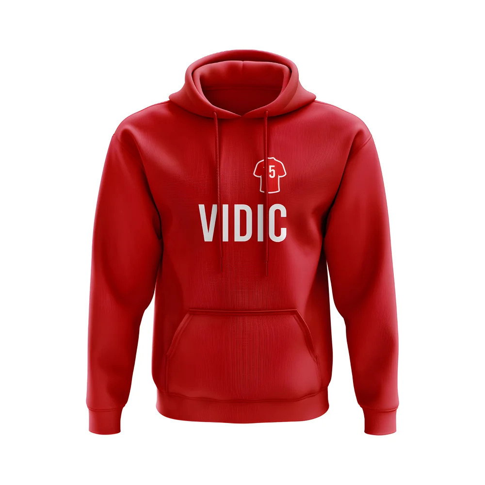 Nemanja Vidic Man United Number Hoody (Red)