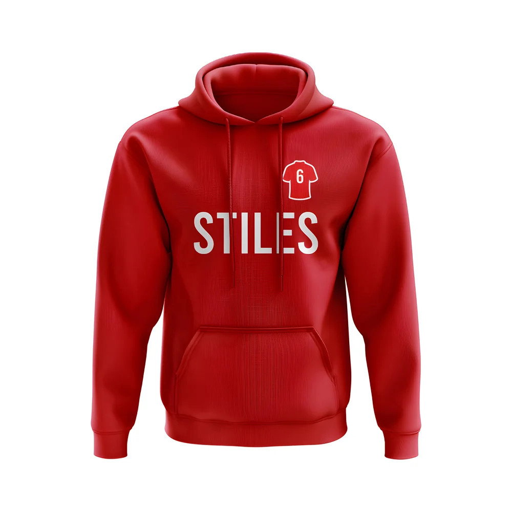 Nobby Stiles Man United Number Hoody (Red)