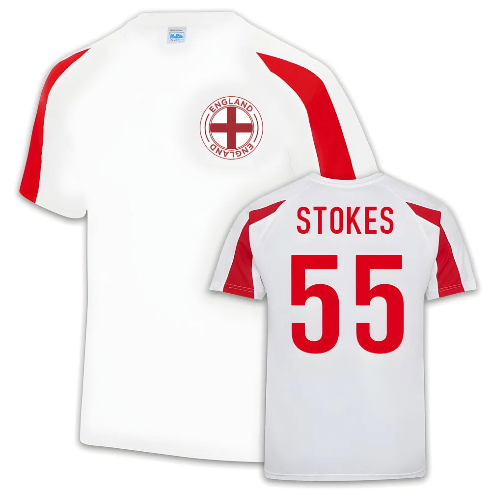 Stokes England Cricket Sports Training Jersey (White)