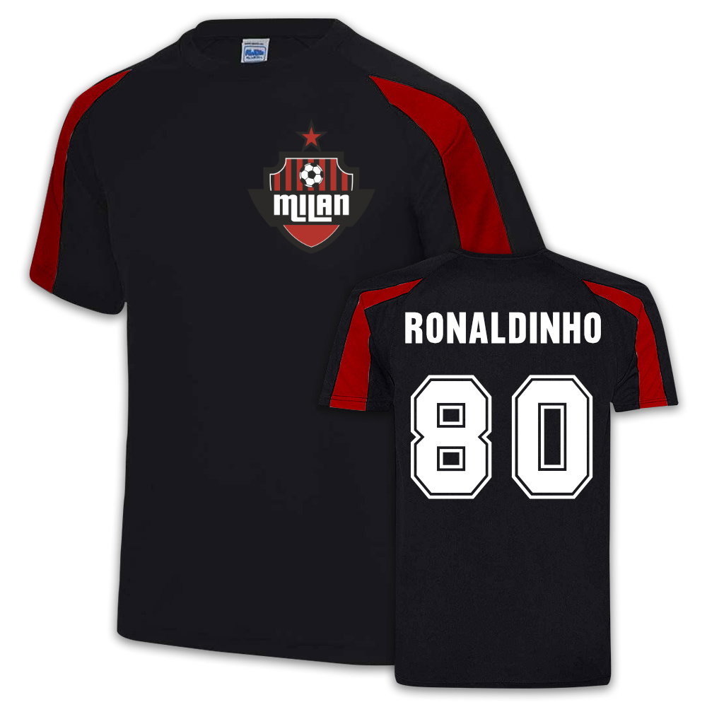 Ronaldinho AC Milan Sport Training Jersey (Black)