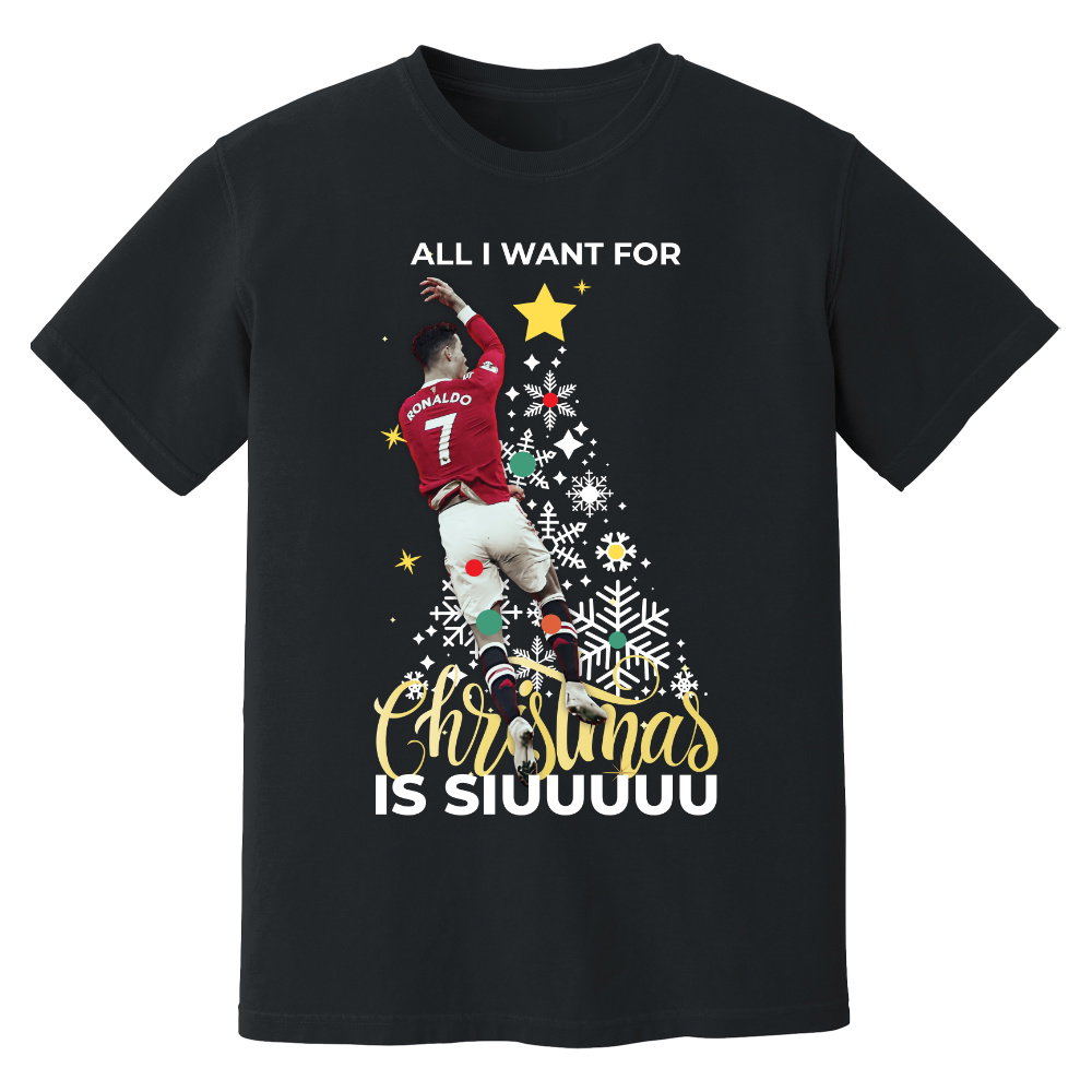 Cristiano Ronaldo Christmas T-Shirt (Black)