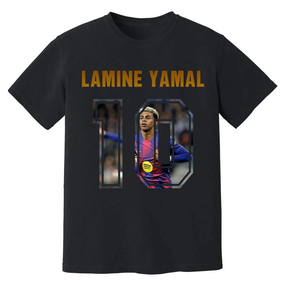 Lamine Yamal Barcelona Name And Number T-Shirt (Black)