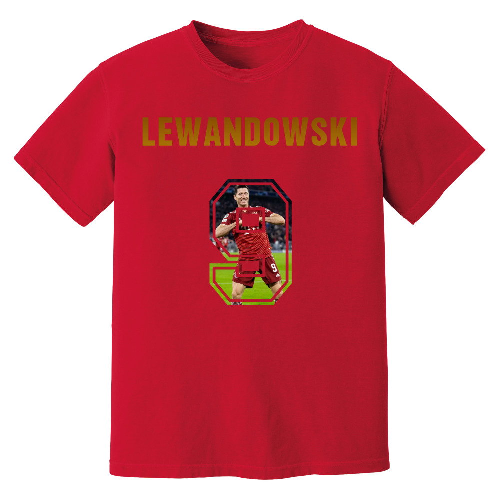 Robert Lewandowski Bayern Munich Name And Number T-Shirt (Red)