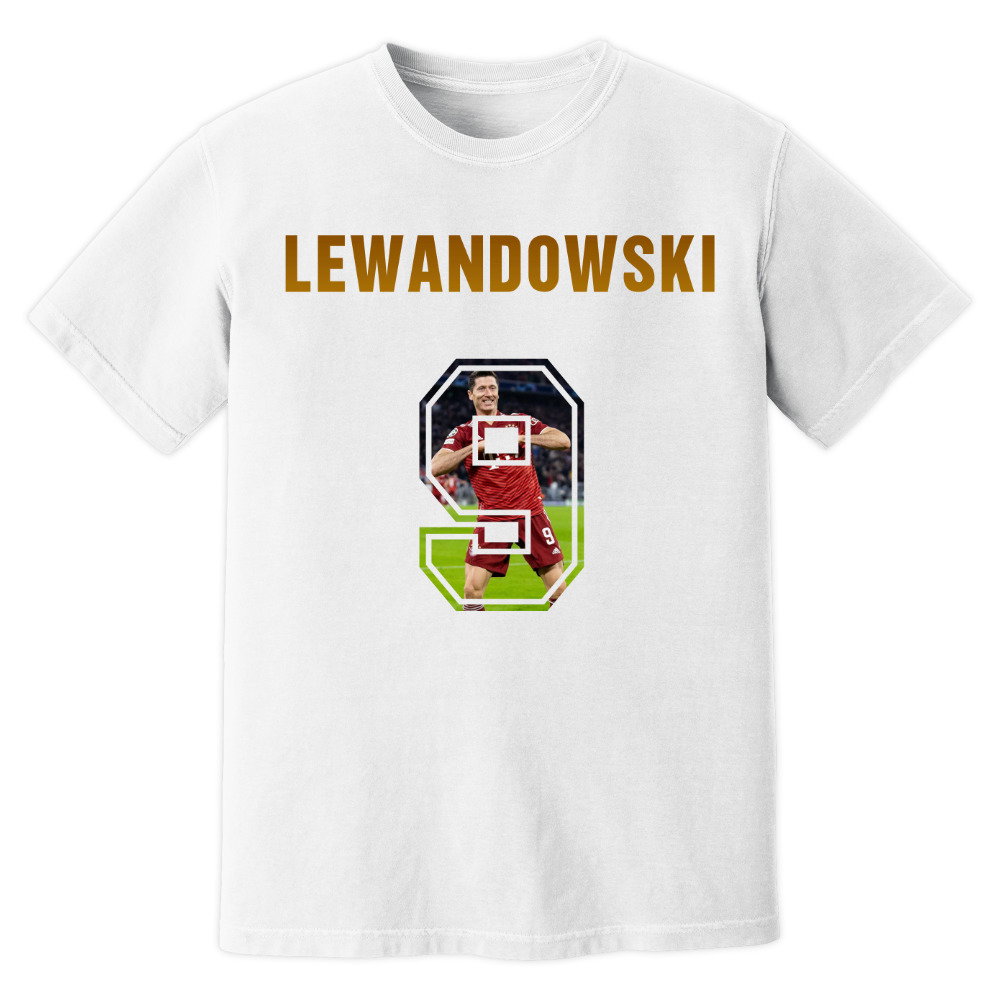Robert Lewandowski Bayern Munich Name And Number T-Shirt (White)