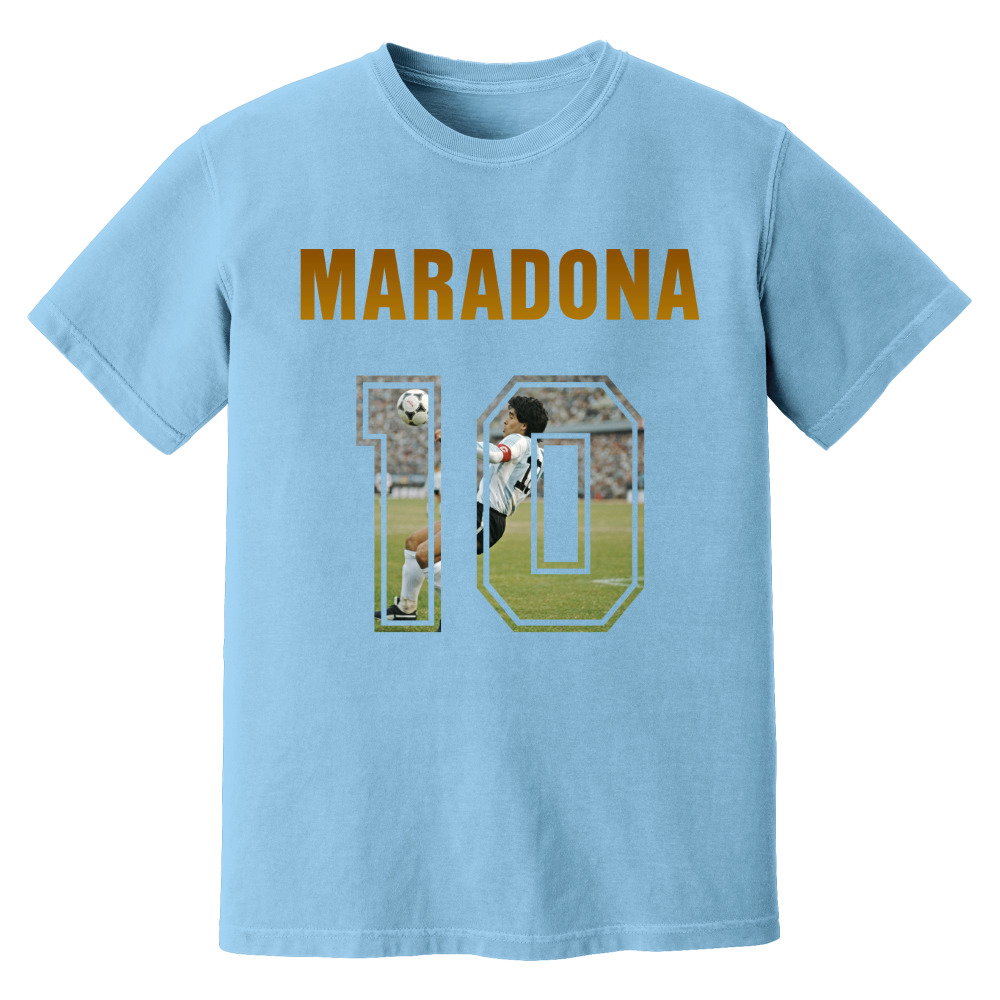 Diego Maradona Argentina Name And Number T-Shirt (Sky)
