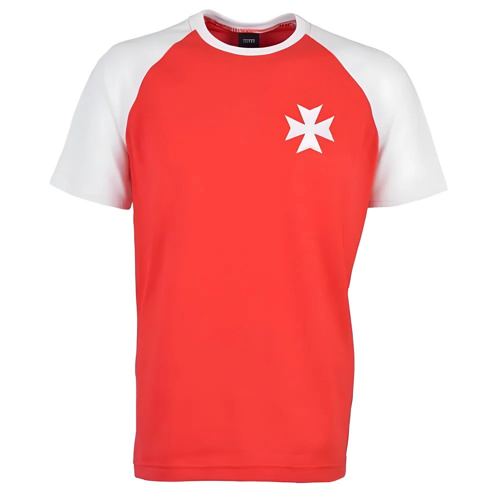 Malta Raglan Sleeve Red/White Retro T-Shirt
