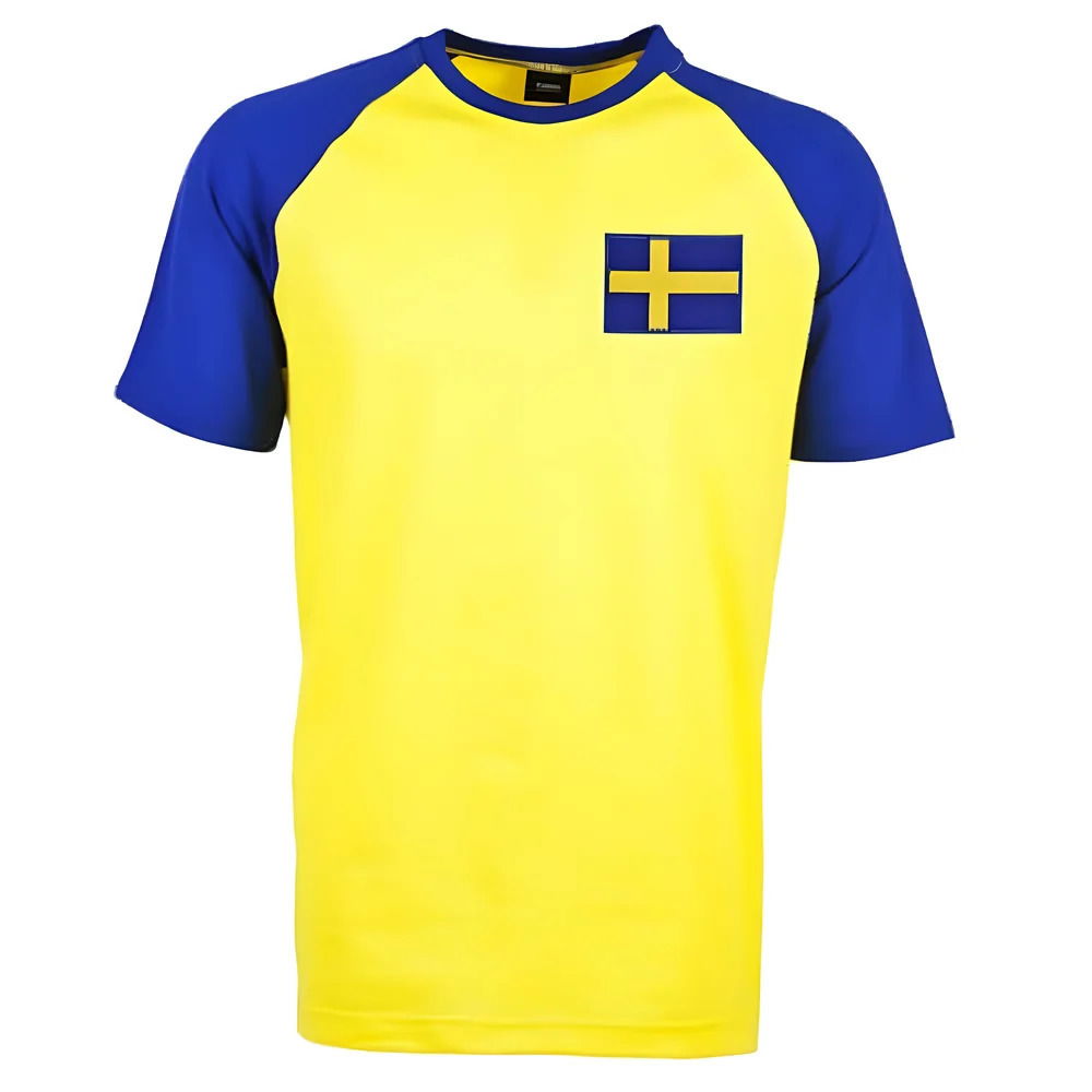 Sweden Raglan Sleeve Yellow/Royal Retro T-Shirt