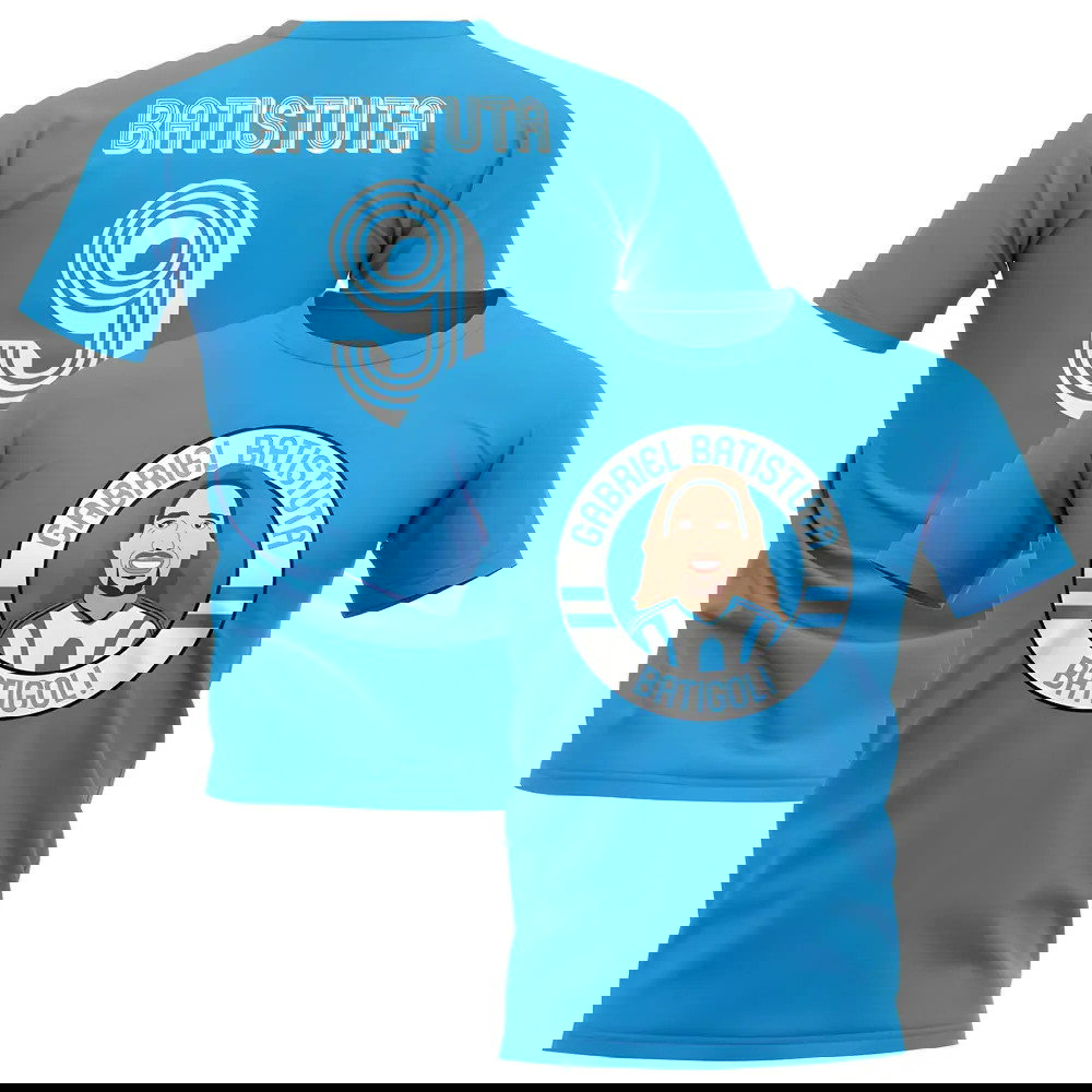 Gabriel Batistuta Argentina Illustration T-Shirt (Sky)