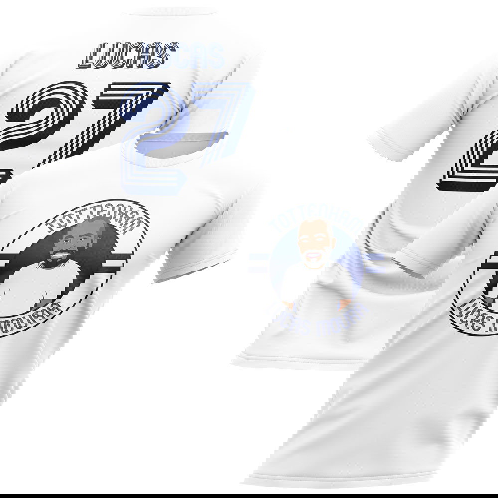 Lucas Moura Tottenham Illustration T-Shirt (White)