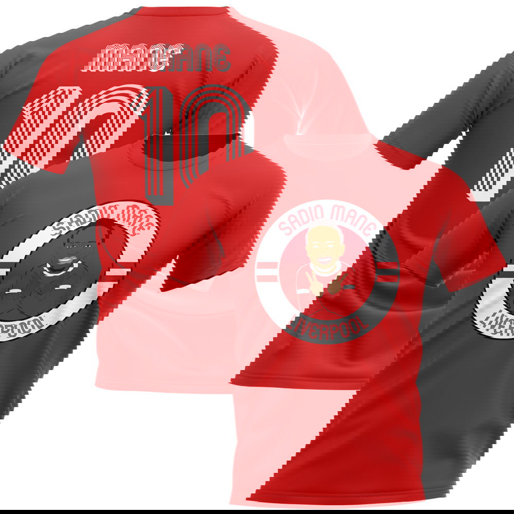 Sadio Mane Liverpool Illustration T-Shirt (Red)