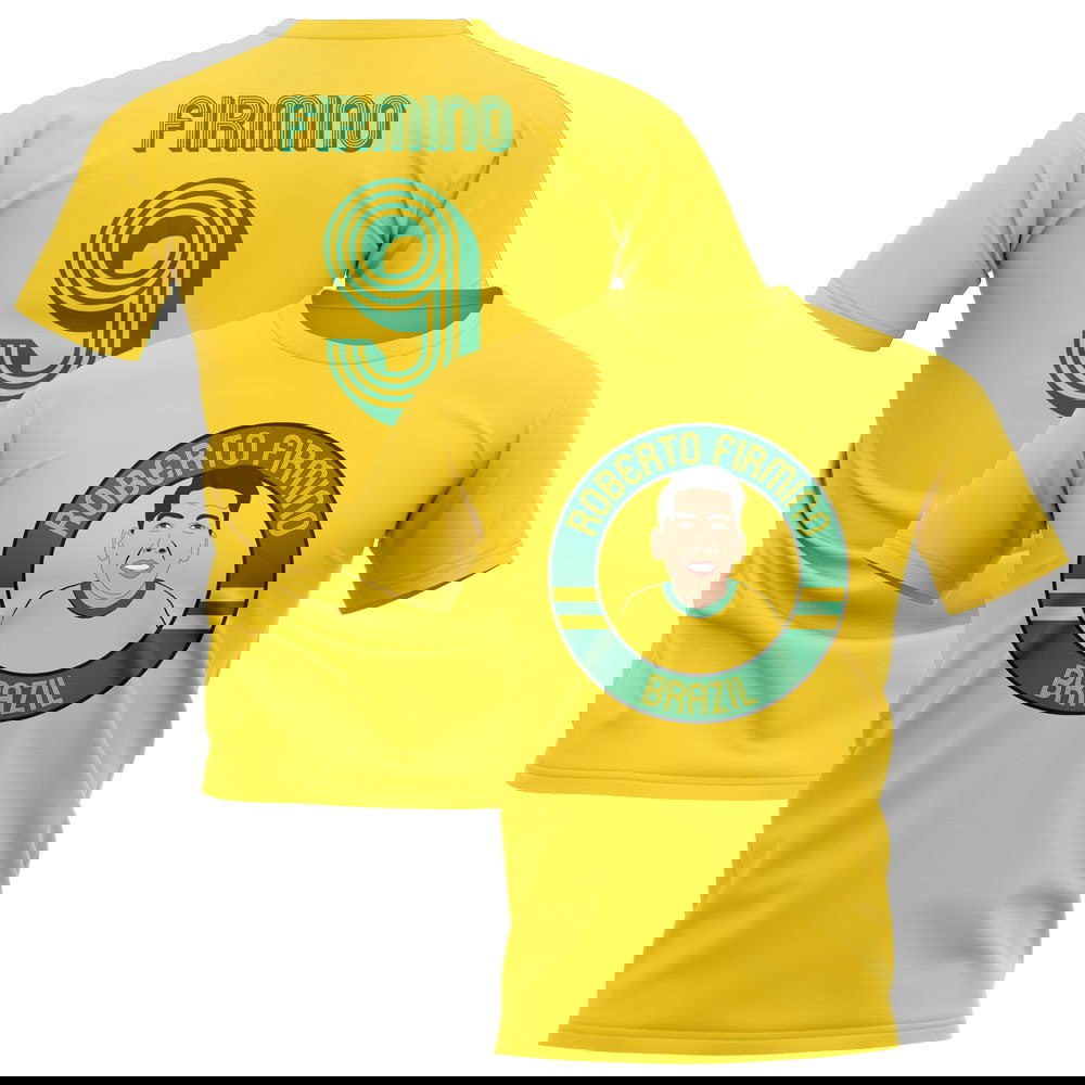 Roberto Firmino Brazil Illustration T-Shirt (Yellow)