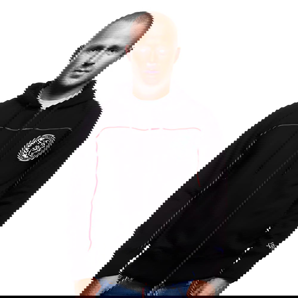 Mens COPA Calcistica Zip Hooded Sweater // Black 70% cotton/30%