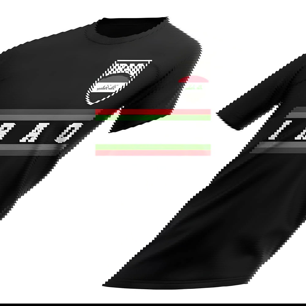 Iraq Core Football Country T-Shirt (Black)