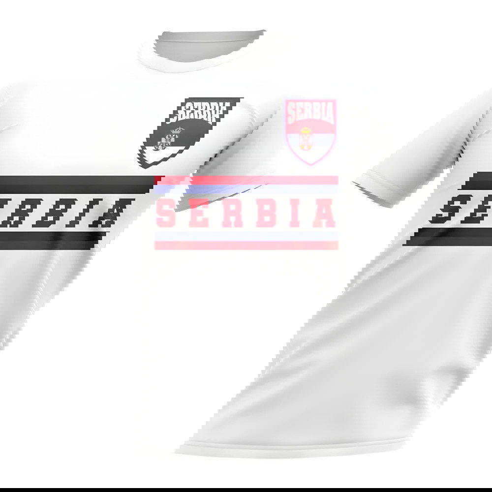 Serbia Core Football Country T-Shirt (White)