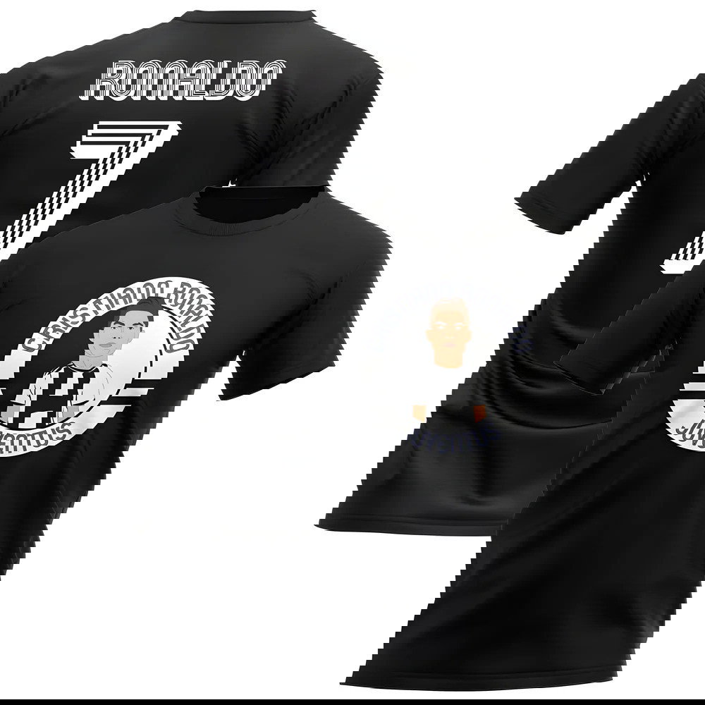 Cristiano Ronaldo Juventus Illustration T-Shirt (Black)