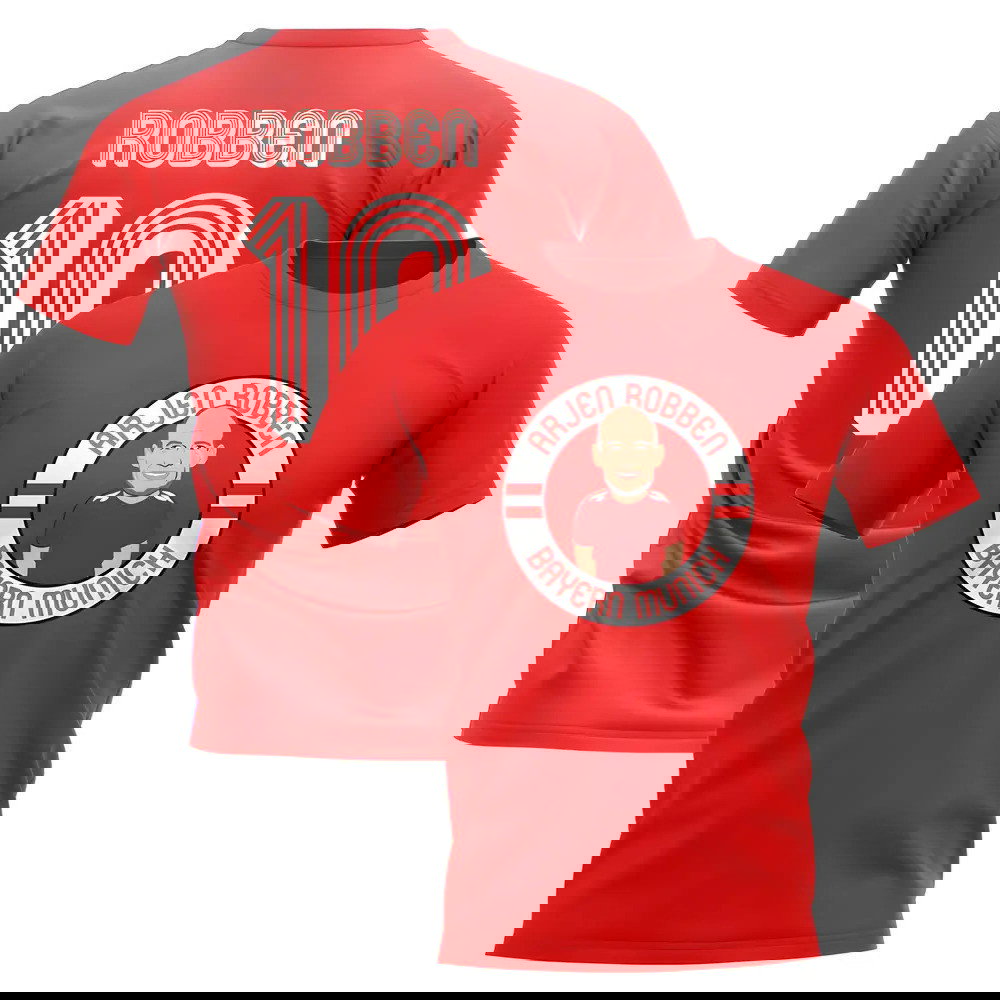 Arjen Robben Bayern Munich Illustration T-Shirt (Red)