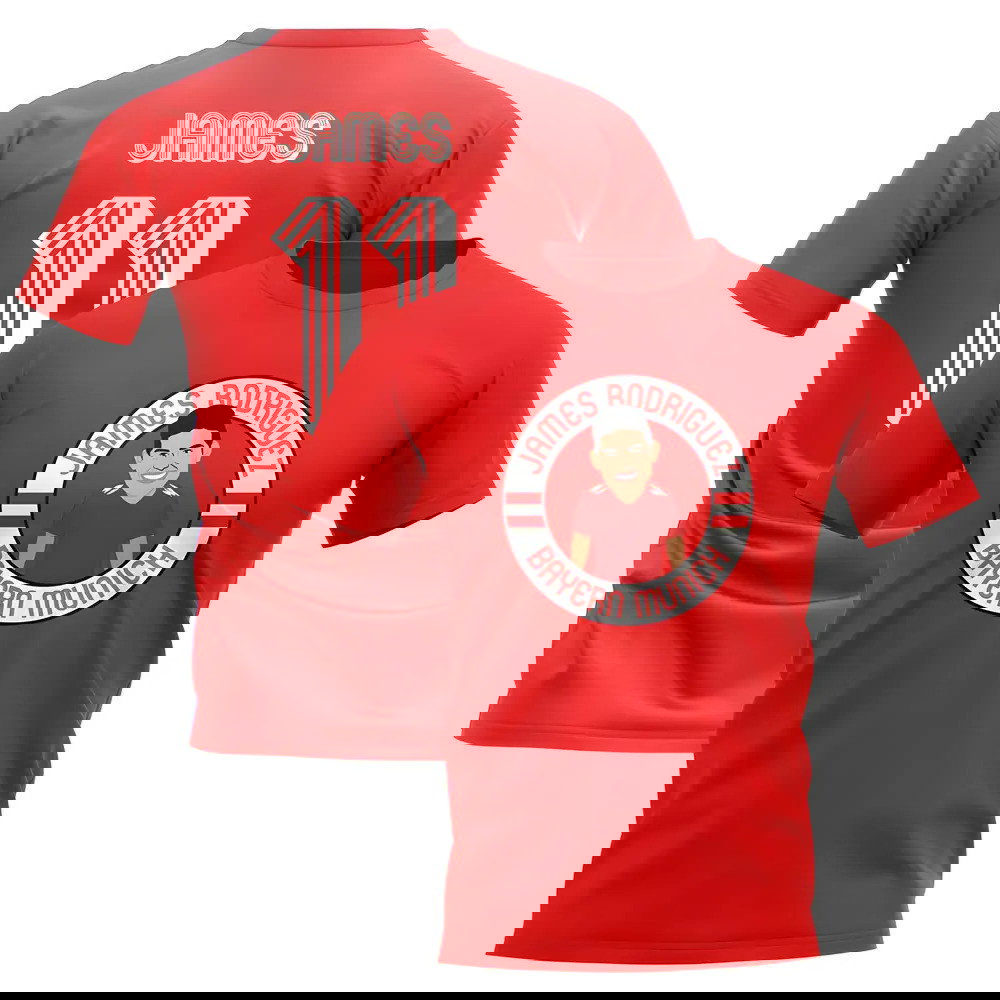 James Rodriguez Bayern Munich Illustration T-Shirt (Red)