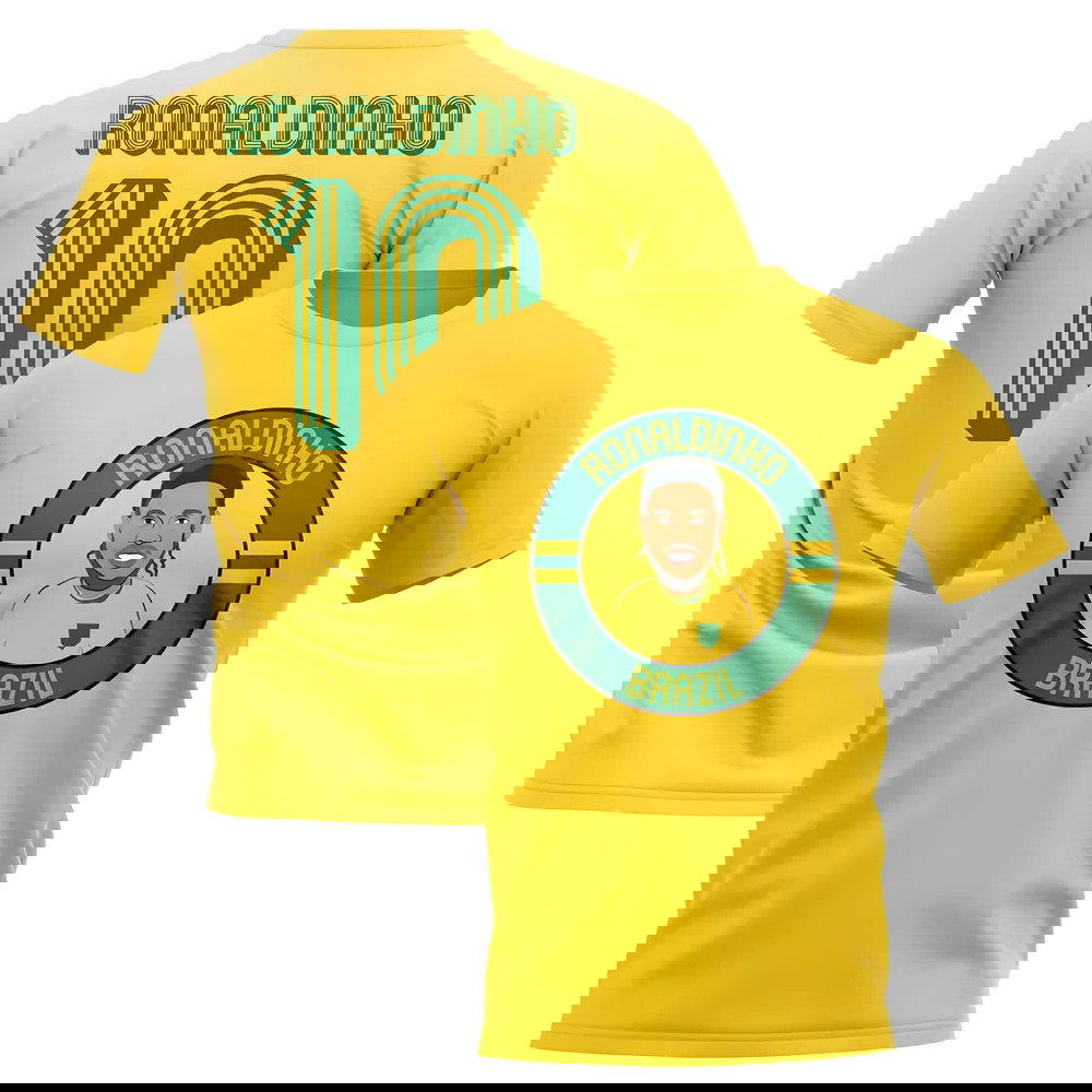 Ronaldinho Brazil Illustration T-Shirt (Yellow)