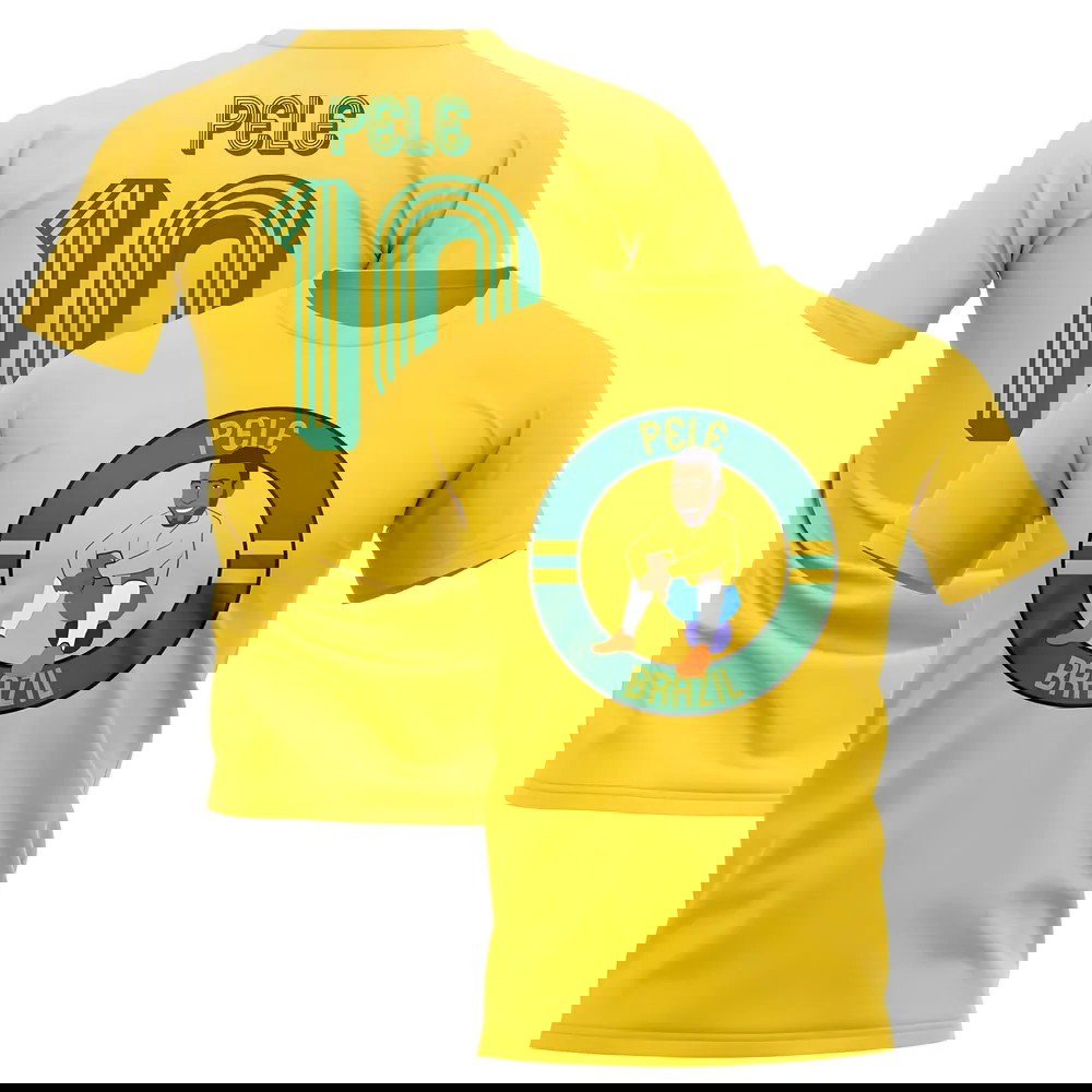 Pele Brazil Illustration T-Shirt (Yellow)