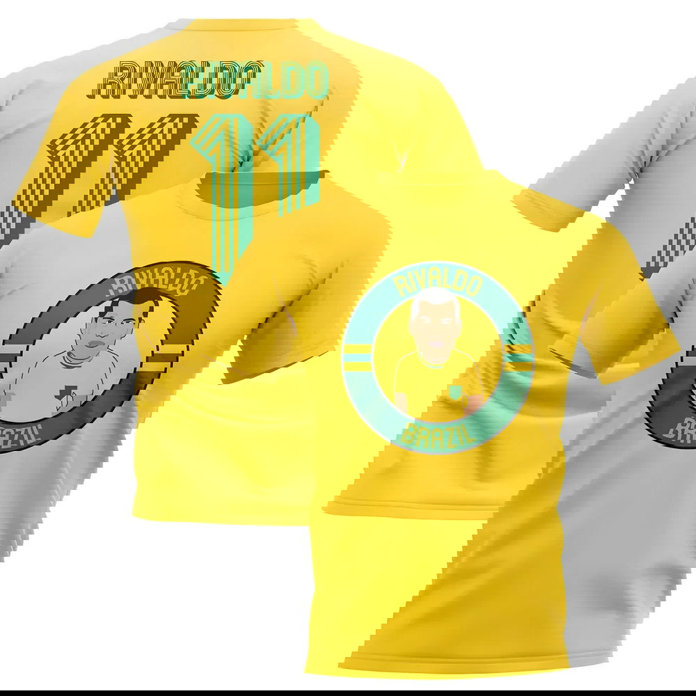 Rivaldo Brazil Illustration T-Shirt (Yellow)