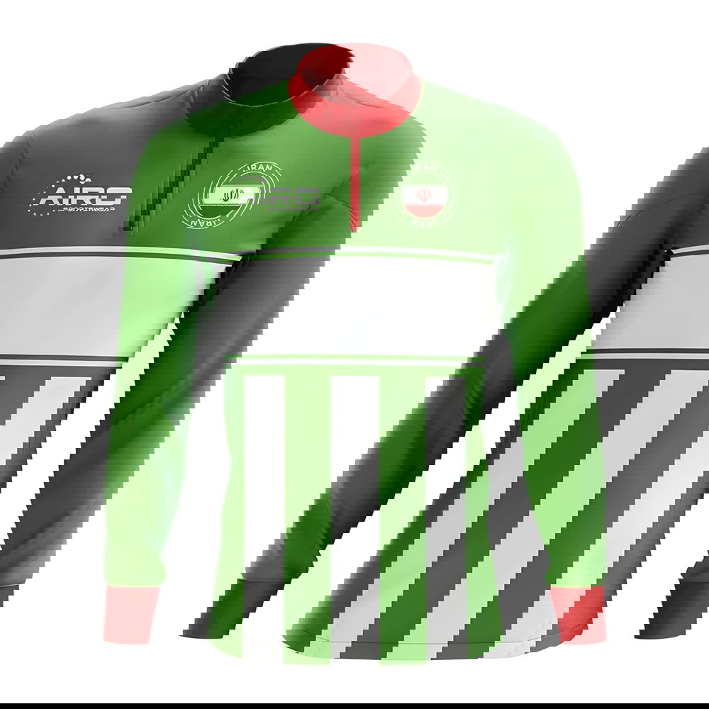 Iran Concept Football Half Zip Midlayer Top (Green-White)