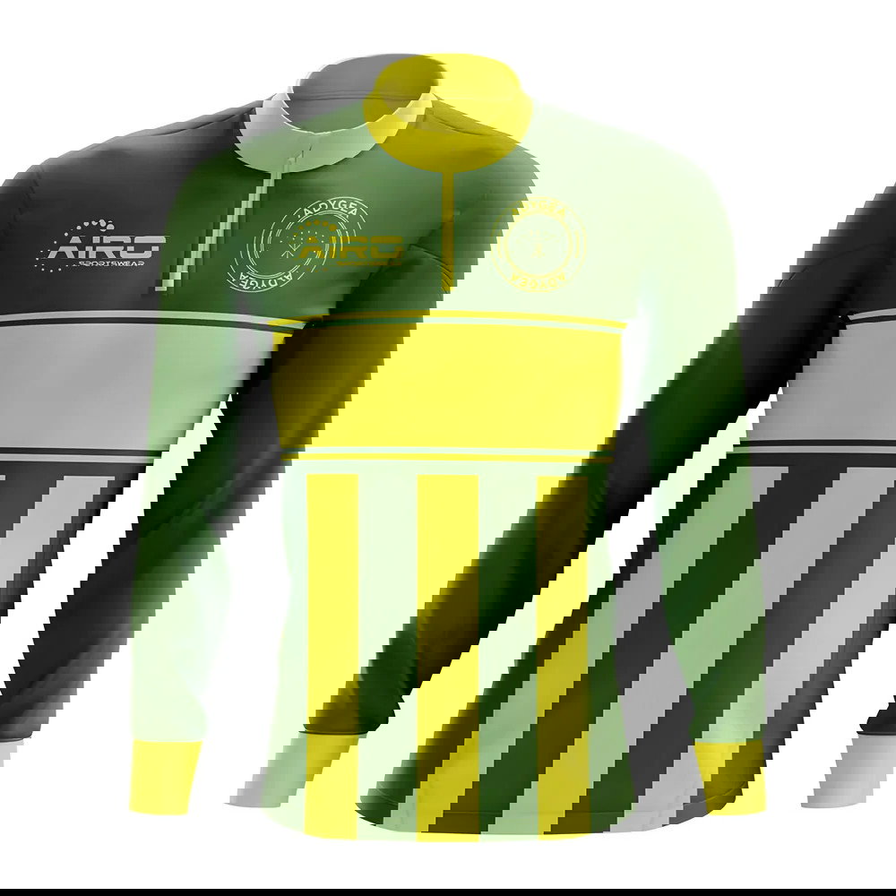 Adygea Concept Football Half Zip Midlayer Top (Green-Yellow)