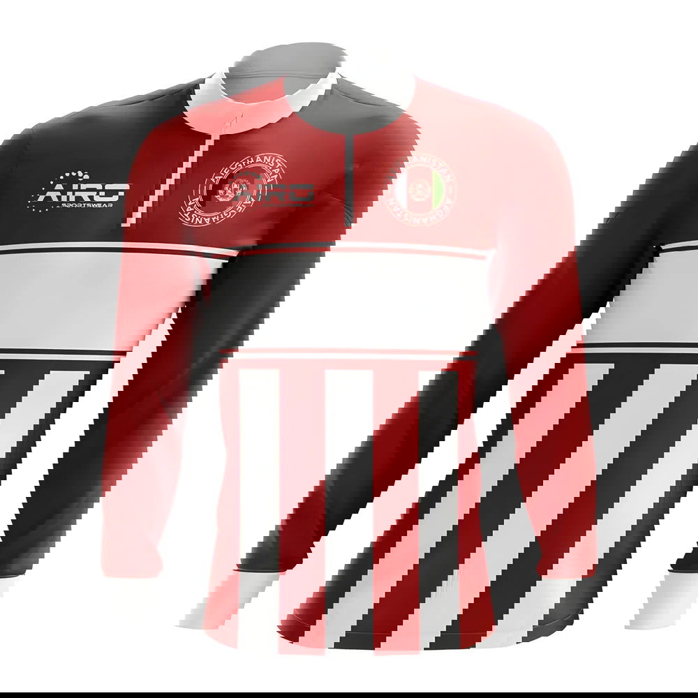 Afghanistan Concept Football Half Zip Midlayer Top (Red-White)