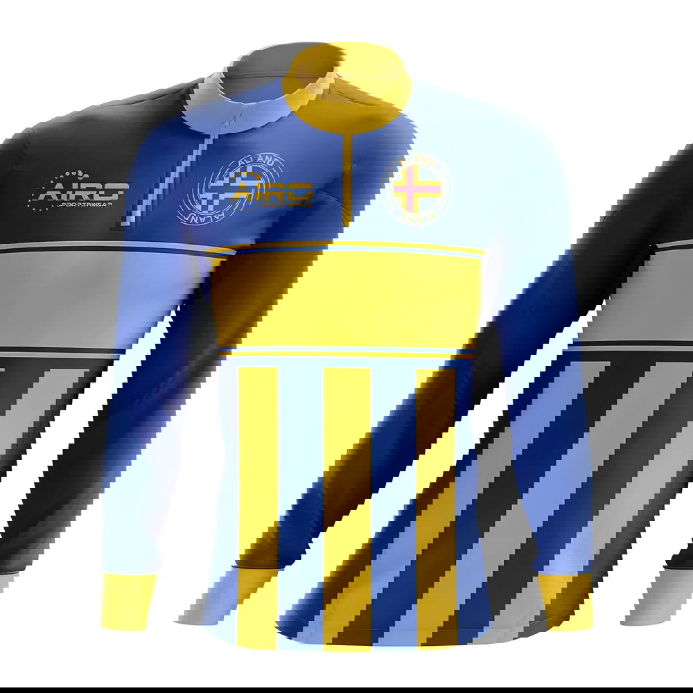 Aland Concept Football Half Zip Midlayer Top (Blue-Yellow)