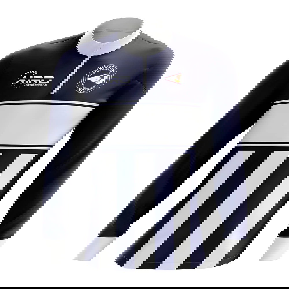 American Samoa Concept Football Half Zip Midlayer Top (Navy-White)