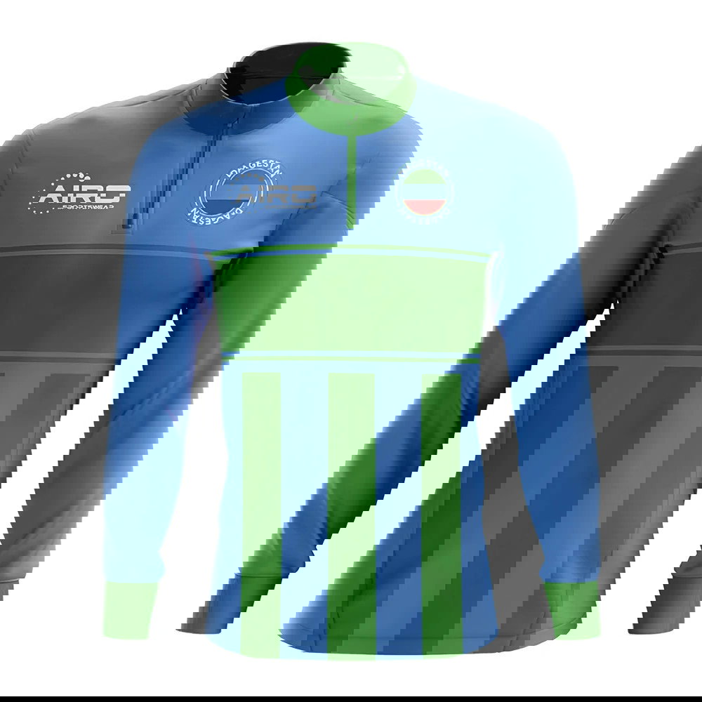 Dagestan Concept Football Half Zip Midlayer Top (Blue-Green)