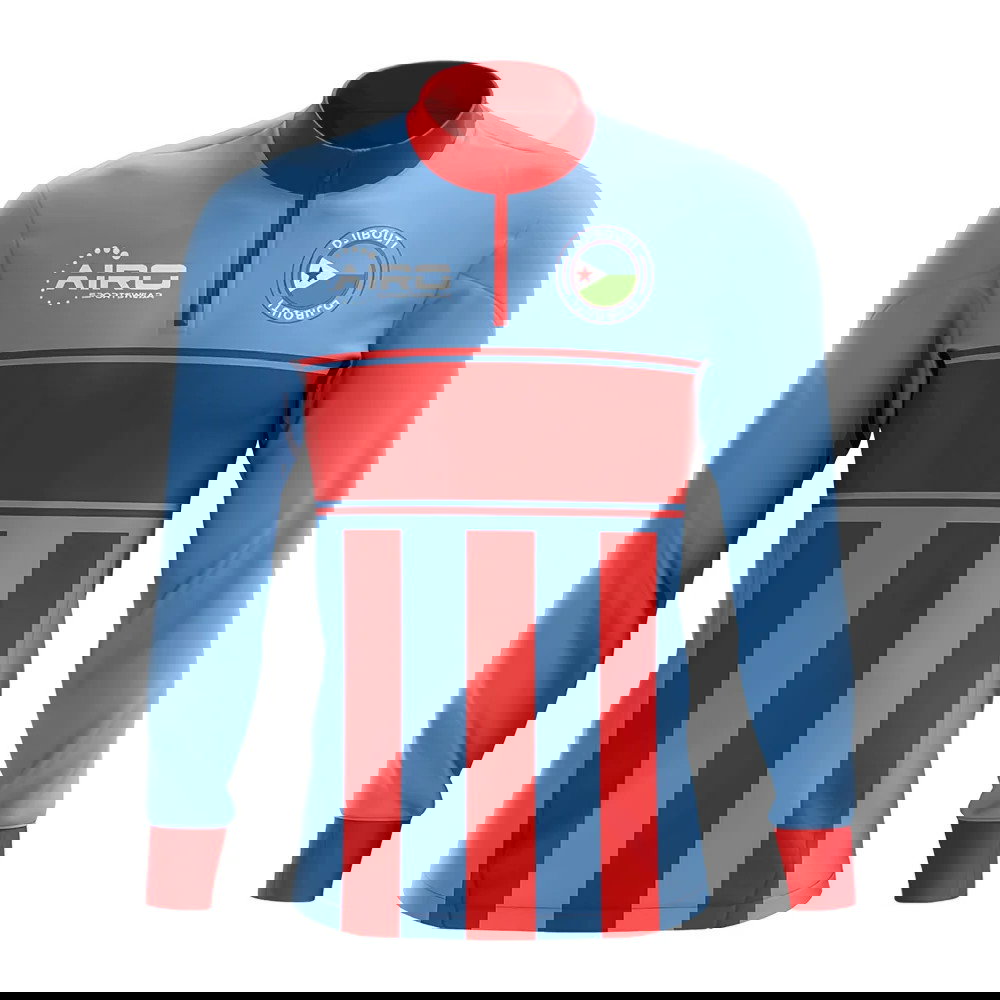 Djbouti Concept Football Half Zip Midlayer Top (Blue-Red)