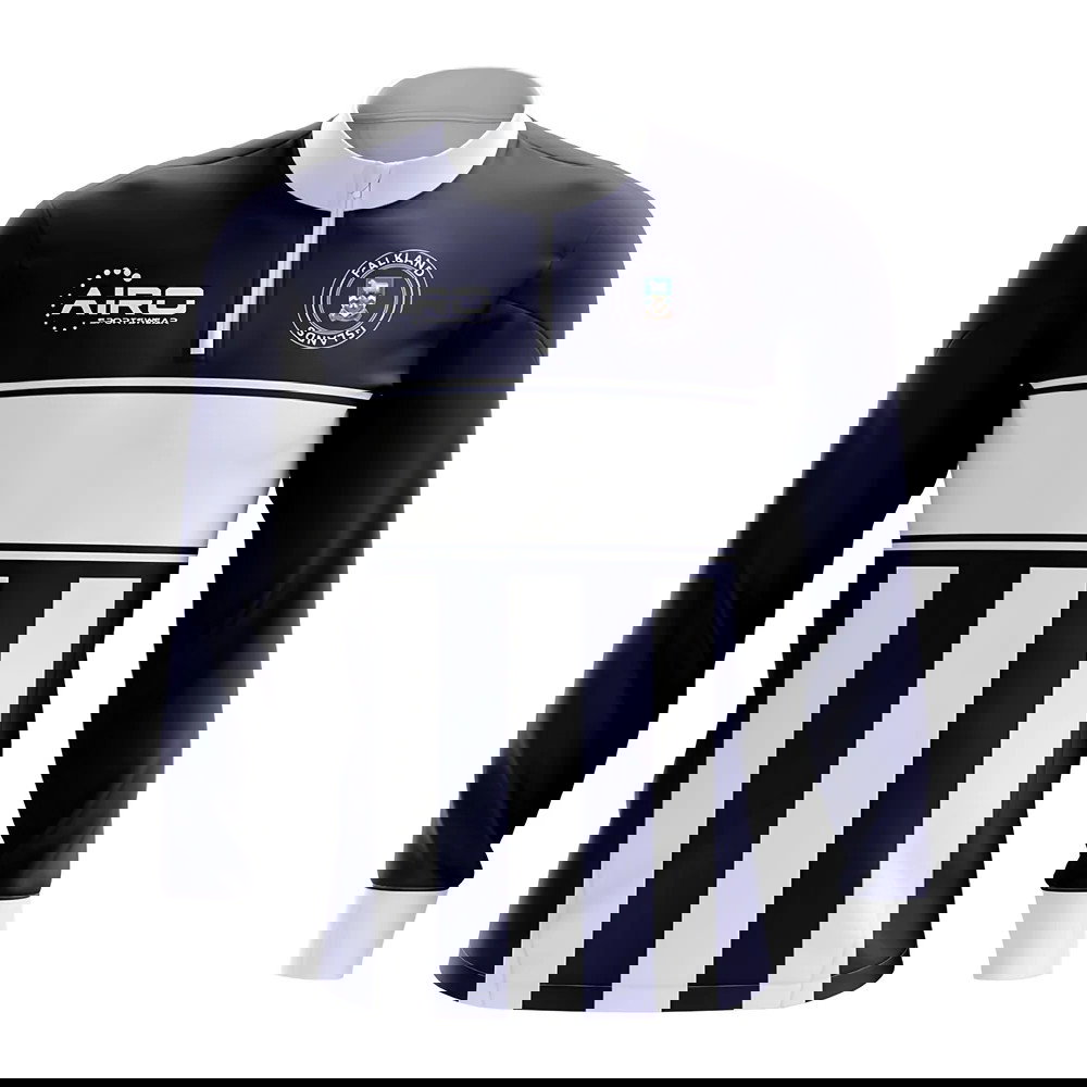 Falkland Islands Concept Football Half Zip Midlayer Top (Navy-White)