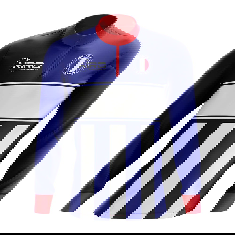 France Concept Football Half Zip Midlayer Top (Blue-White)