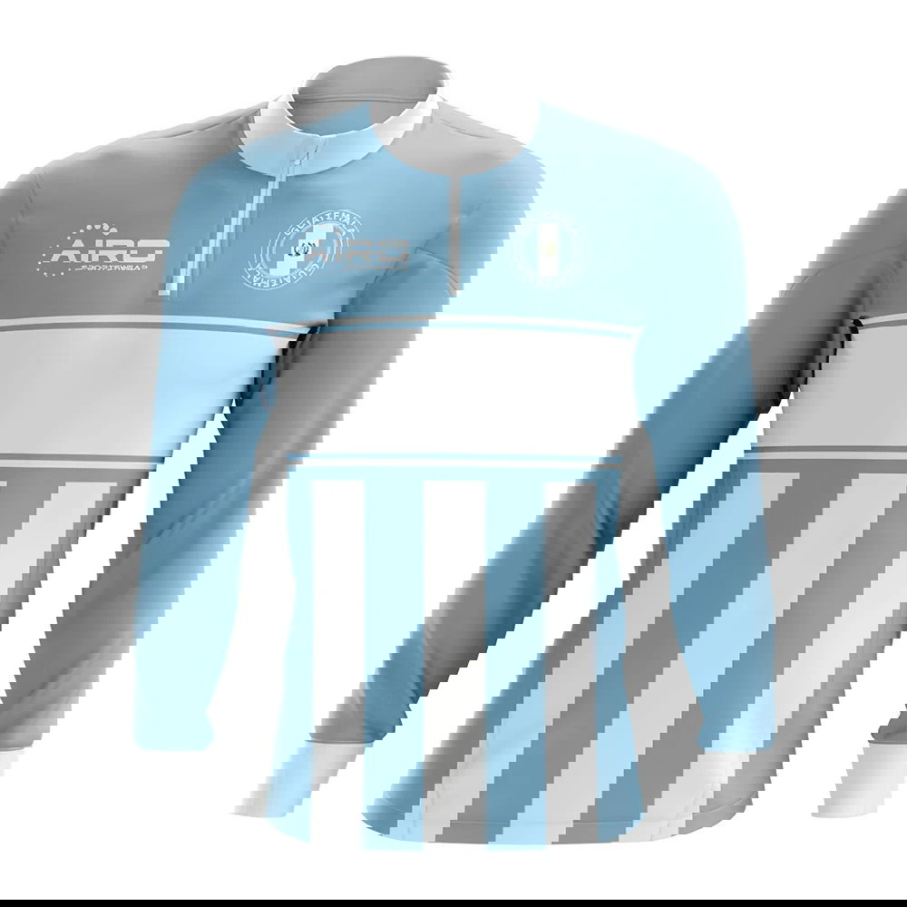 Guatemala Concept Football Half Zip Midlayer Top (Sky Blue-White)